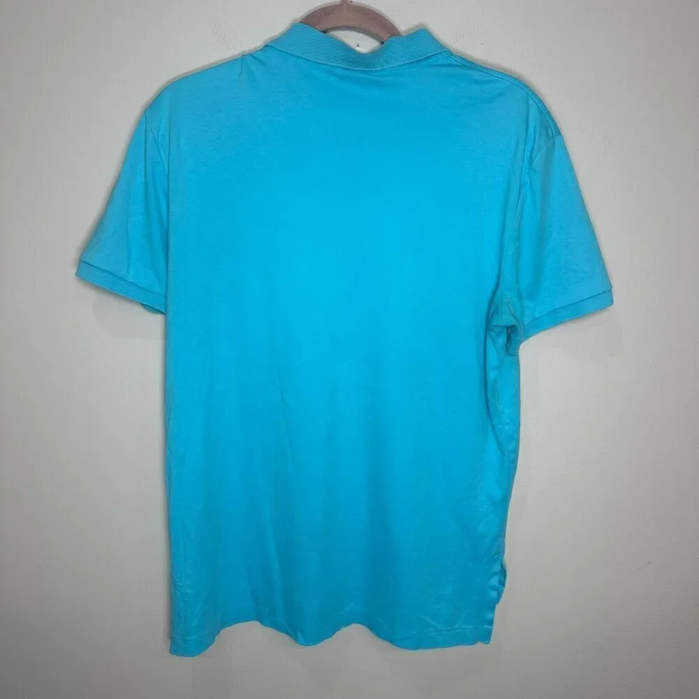 Polo by Ralph Lauren Polo Shirt Mens L Blue Cotton Short Sleeve Collared Casual